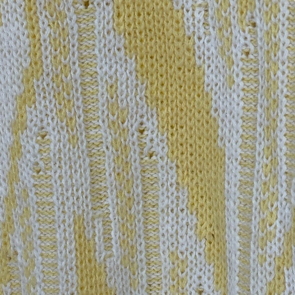 *Vintage Men’s LeRoy 1X Big Yellow/White Cotton V-Neck Sweater - Picture 6 of 10